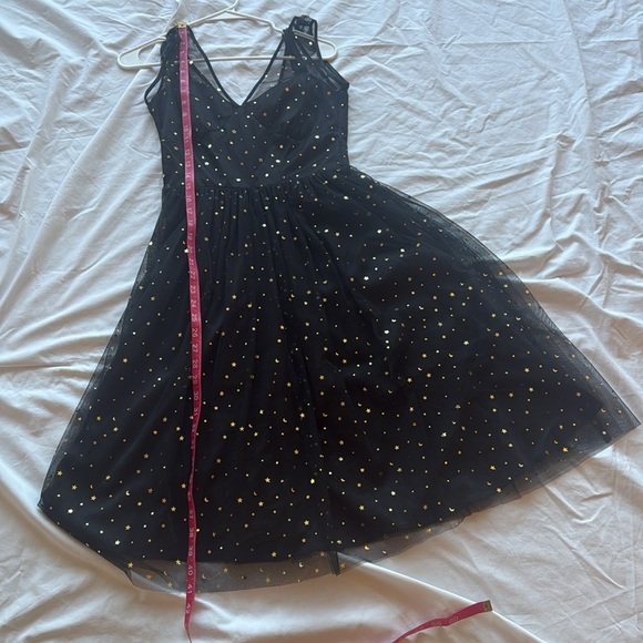 ModCloth Hell Bunny Infinity 50’s Elegant Black and Gold Vintage Style Dress XS - Picture 9 of 9